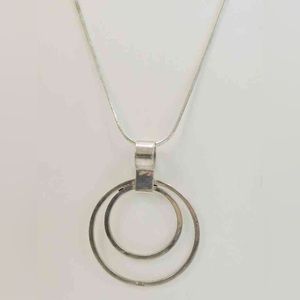 * Just sold* 925 Italian Modernist 2” Pendant on  a polished 18” Box link Chain